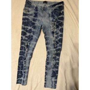 RB Ladies Premium Denim tie-dye acid wash distressed jeans 15-16‎